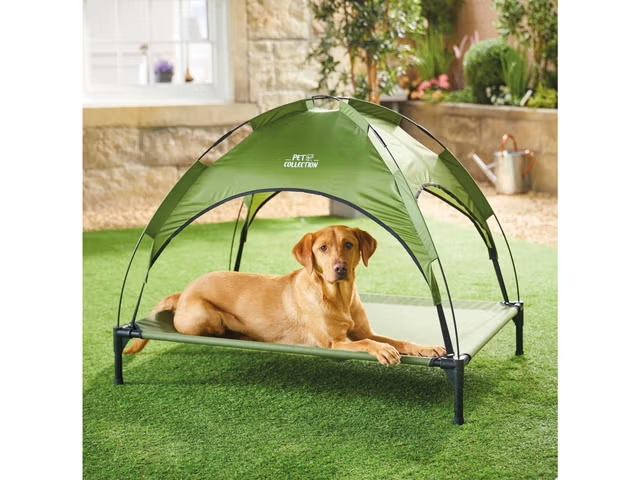 Aldi-pet-collection-khaki-sunshade-dog-bed
